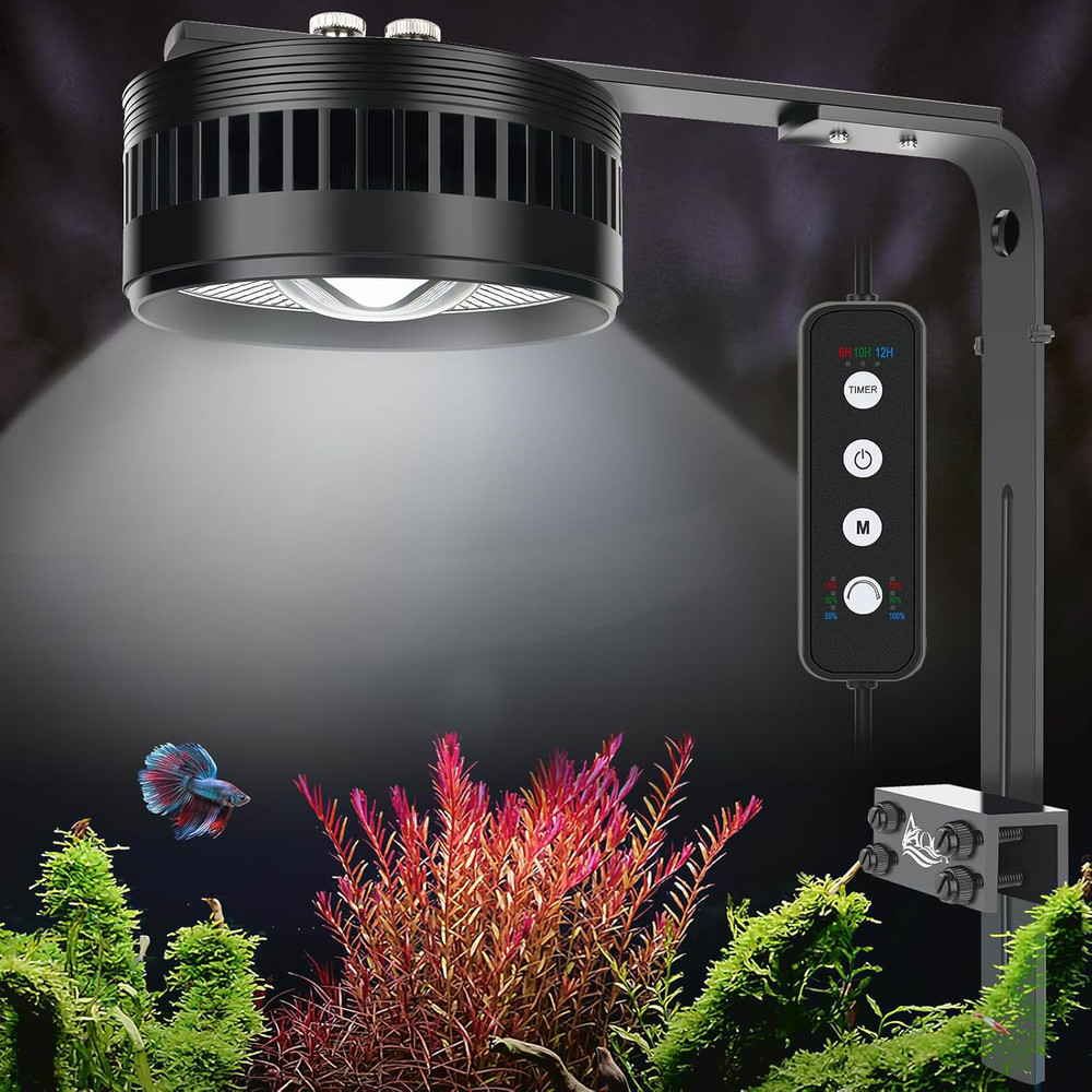Aquarium Clip-On Stream Light with Controller, LED Fish Tank Light with 3 Modes
