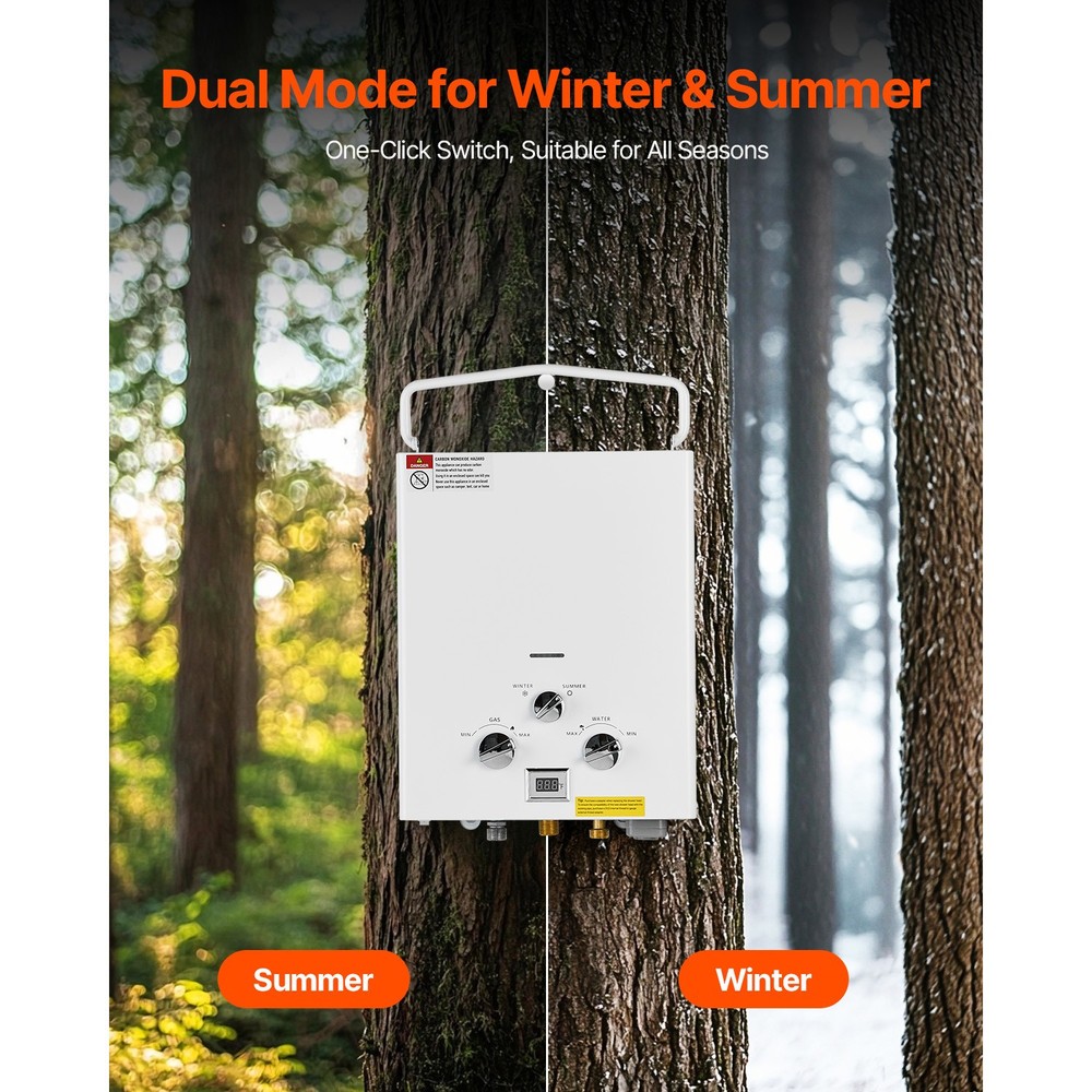 Portable Propane Water Heater 5L Tankless with Water Pump for RV Camping