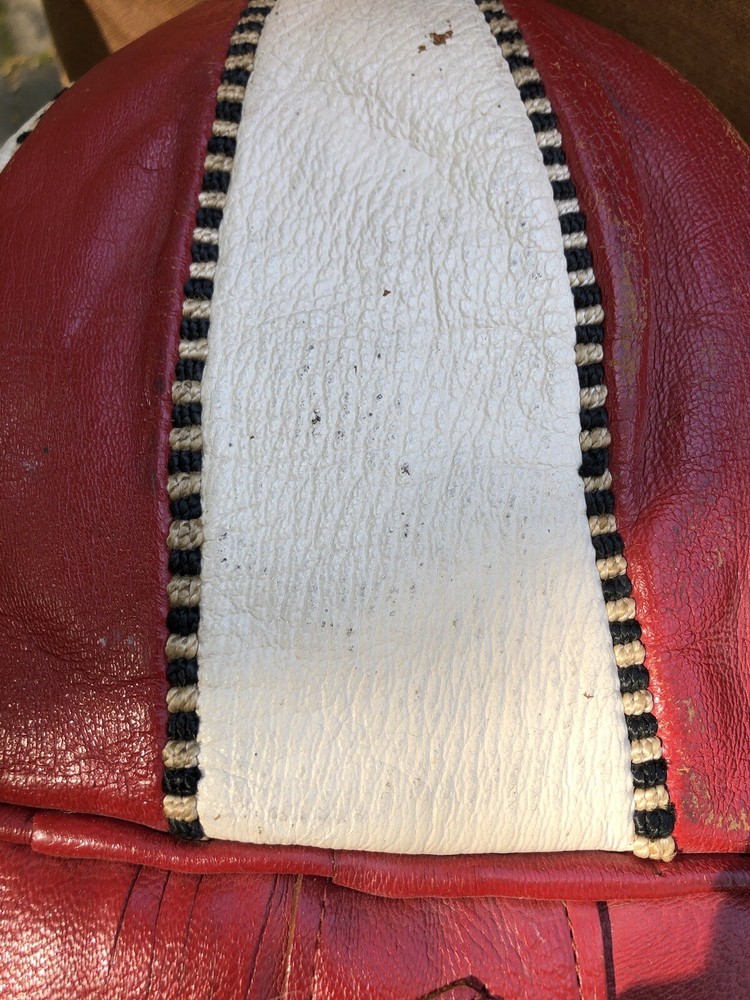 2 Antique Mid Eastern Leather Embroidery SADDLE Cushions