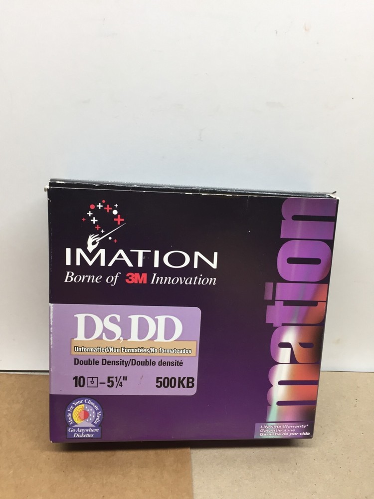 EMPTY BOX   3M Imation DS,DD 500KB Disk -5 1/4" RETRO DECOR period PROP