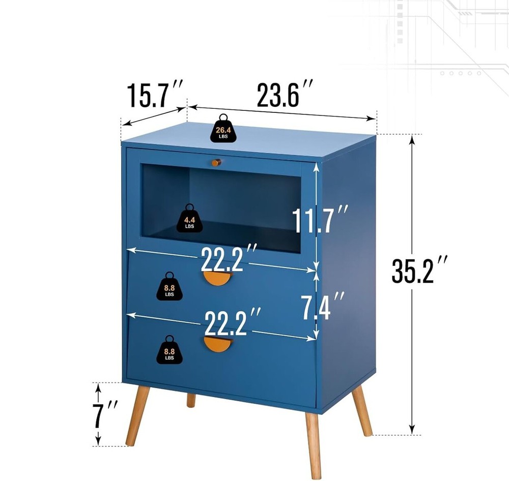 Accent Storage Cabinet Decorative Cabinet Buffet & Sideboard with 2 Drawer