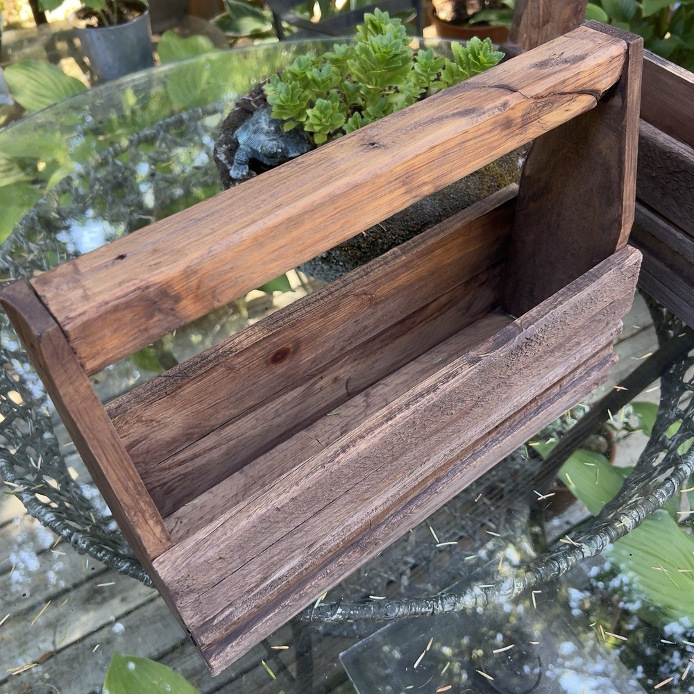 Rustic Farmhouse Wooden Handcrafted toolBox Decoration Storage Planter Container