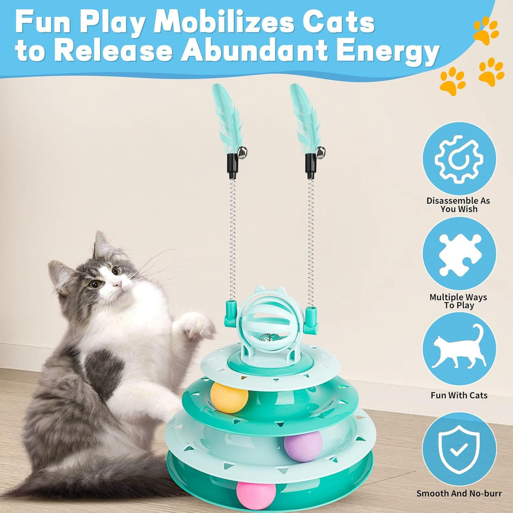Cat Toy Interactive Pet Plaything for Indoor Kitten Interactive Kitty Puzzle Bal