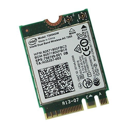 Intel 7265NGW Dual Band 2x2 Wireless AC + Bluetooth 4.0 M2 Interface Also