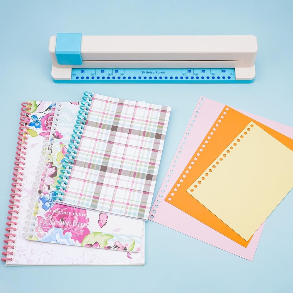 30 Holes Binding Punch - Adjustable Multi-Hole Puncher for Notebooks & Planners