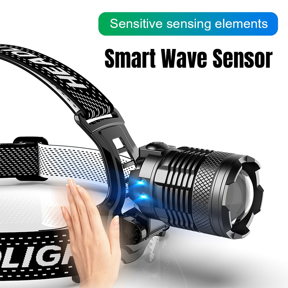 2026 Super Powerful Headlamp LED Sensor Headlight Rechargeable Head Flashlight