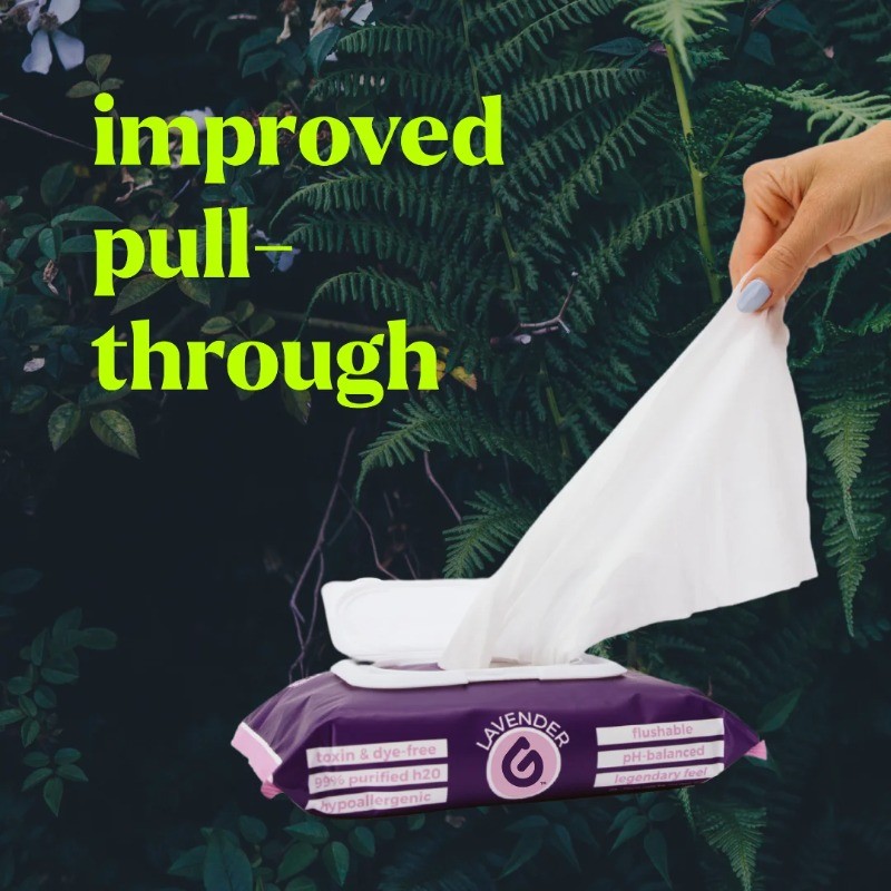 goodwipes Flushable Butt Wipes, Lavender Scented, 3 Pack, 150 Total Wipes