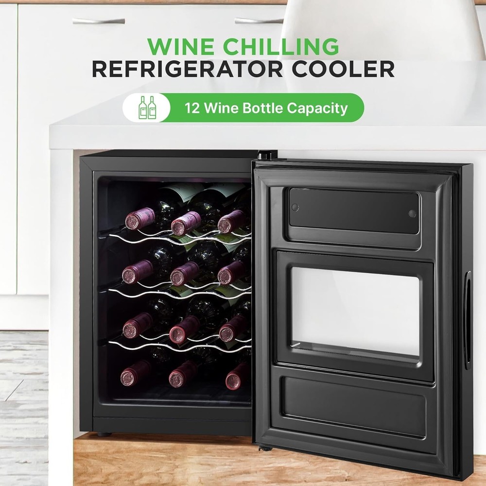 NutriChef Wine Chilling Refrigerator Cellar-Single-Zone, Digital Touch