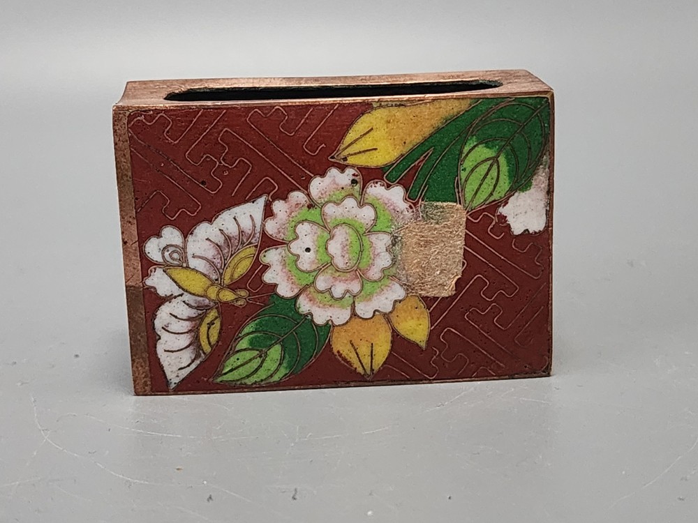 Cloissone on Copper Matchbox Holder