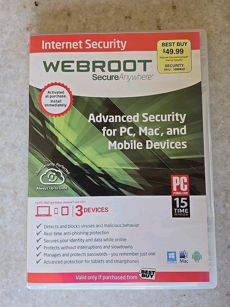 Webroot SecureAnywhere Internet Security - Full Version for Windows & Mac NEW