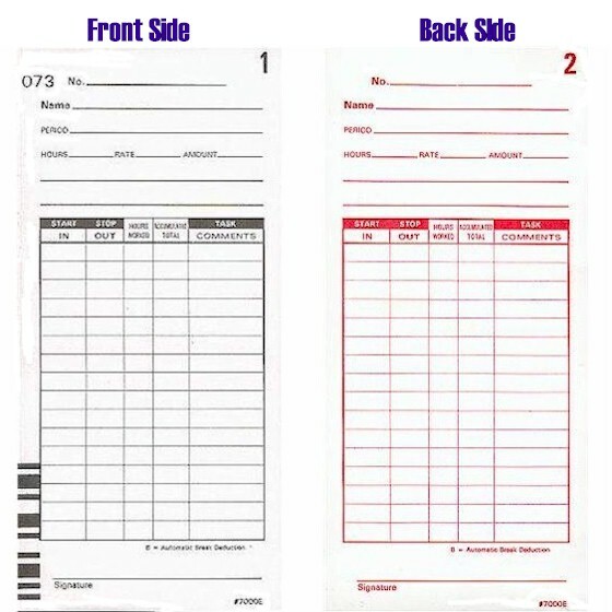 1000 Count, Lathem (E7 ) Compatible Time Cards for the 7000E, 7500E Time Clocks