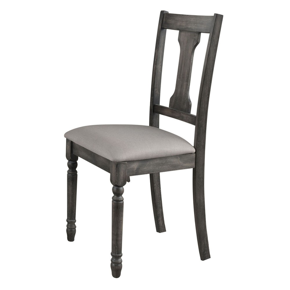 Tan and Weathered Grey Open Back Side Chairs