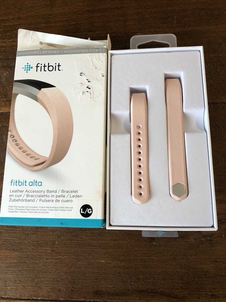 Genuine Fitbit Alta Leather Accessory Band Blush Pink L Large New Opened Box