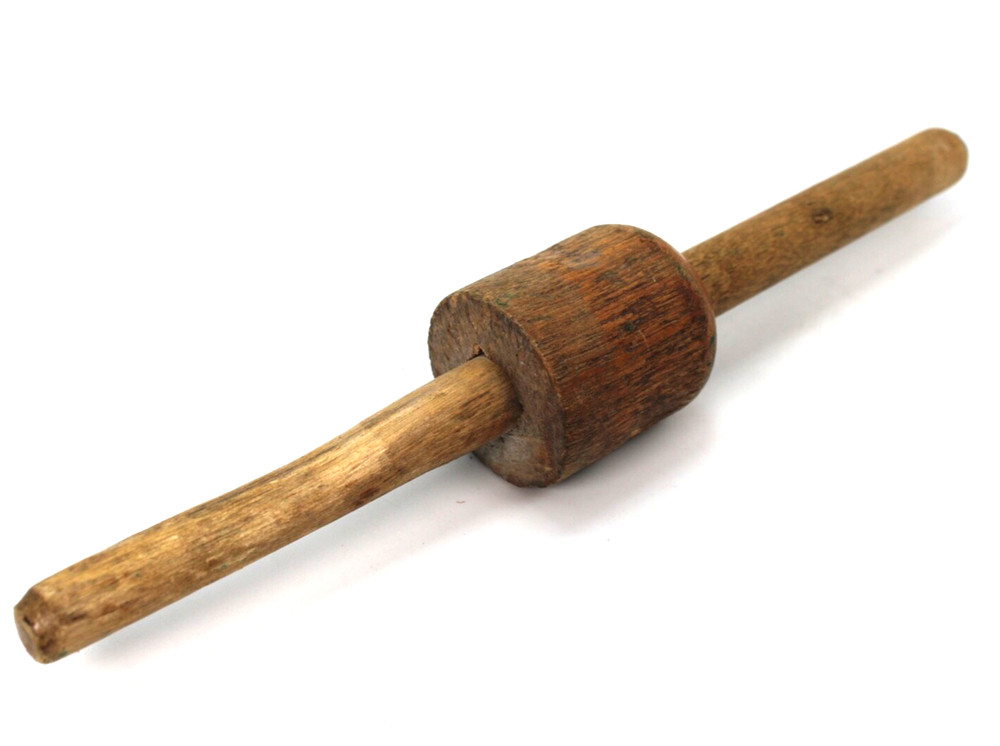 Vintage Antique MUZZLELOADER BALL STARTER - ALL Wood TWO SIDED Beautiful Tool