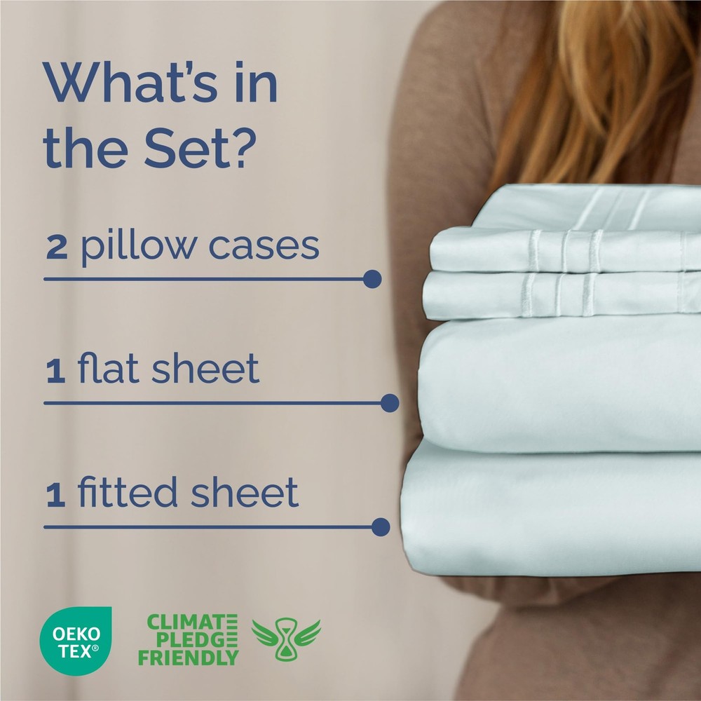 King Size 4 Piece Sheet Set - Comfy Breathable Cooling Bed Sheets Set - Hote...