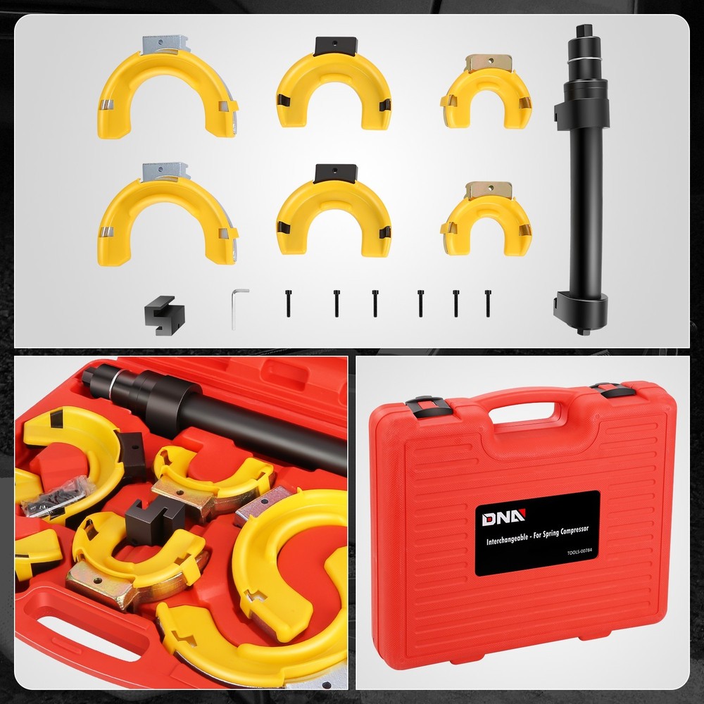 Interchangeable Macpherson Fork Strut Coil Spring Compressor Extractor Tool Set