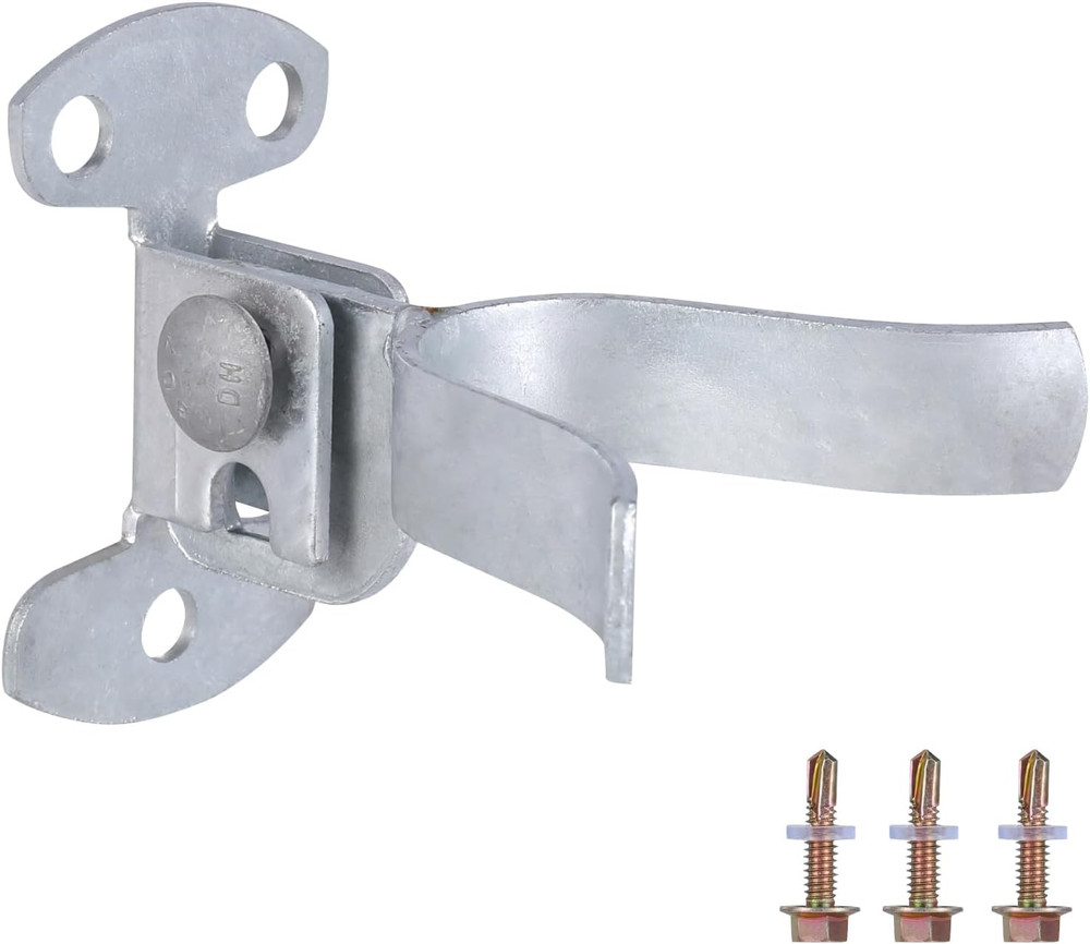 Chain Link Fence Gate Latch with Screws, 1-3/8" Wall Mount (Flat Back) Fork Gate