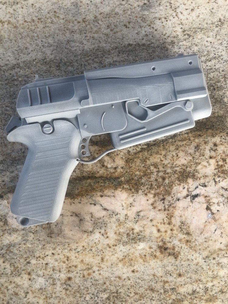 3D Printed Fallout 10mm Pistol Replica - Prop - Grey