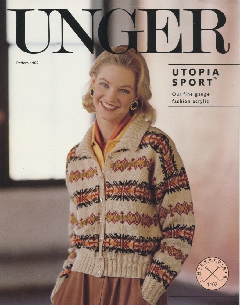 Utopia Sport Fair Isle Cardigan - Unger Knitting Pattern 1102