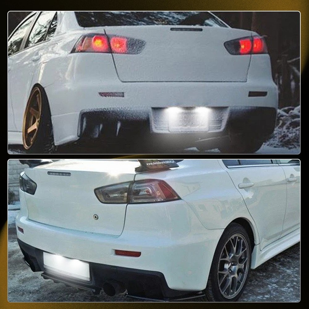 2x Clear LED License Plate Light Tag Lamps For 2007-2016 Lancer Evolution X EAAE