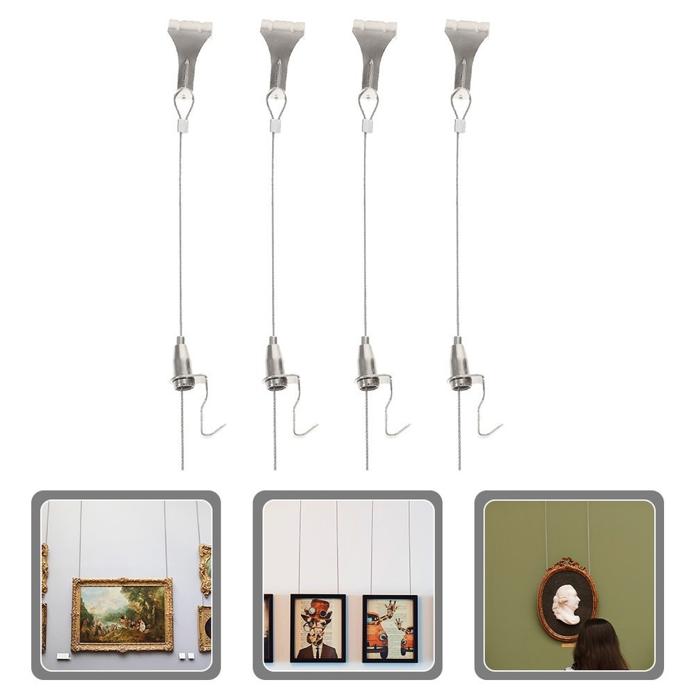 4 Sets Heavy Duty Picture Frame Hanging Rope With Hook For Office Use