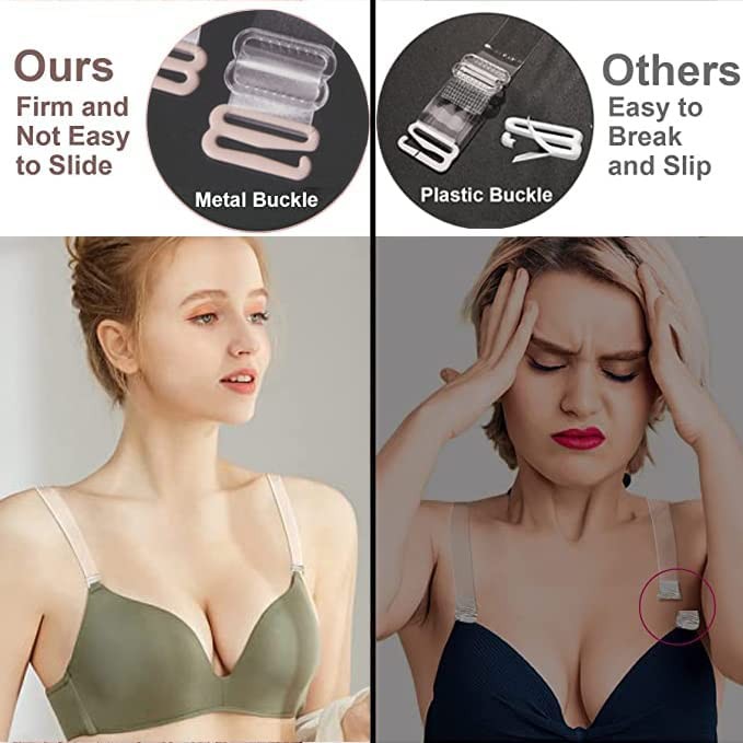 GUKOY Clear Bra Strap Invisible Adjustable Shoulder Strap, 4 15MM,
