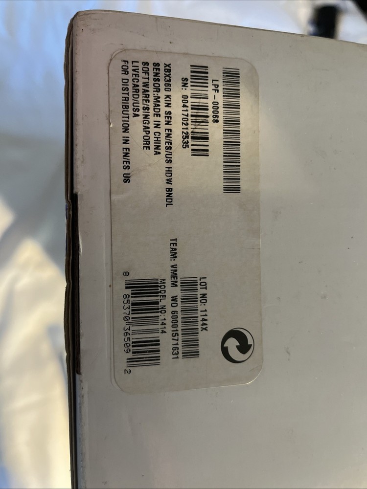 Microsoft Kinect Sensor Xbox 360 1414 Complete In Box With Two Games. Tested!