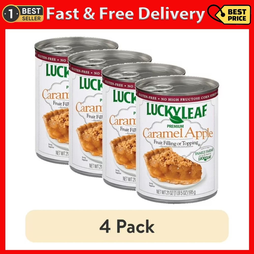 (4 pack) Premium Caramel Apple Fruit Filling 21oz Can