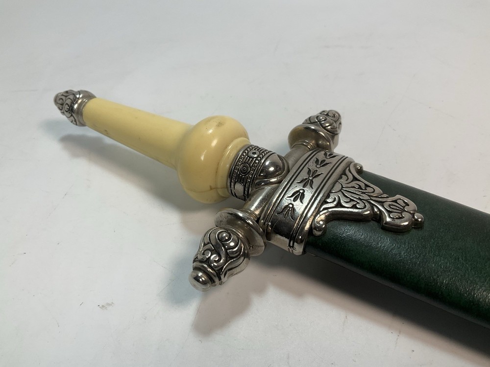 Ceremonial Dagger Knife With Scabbard, 14"