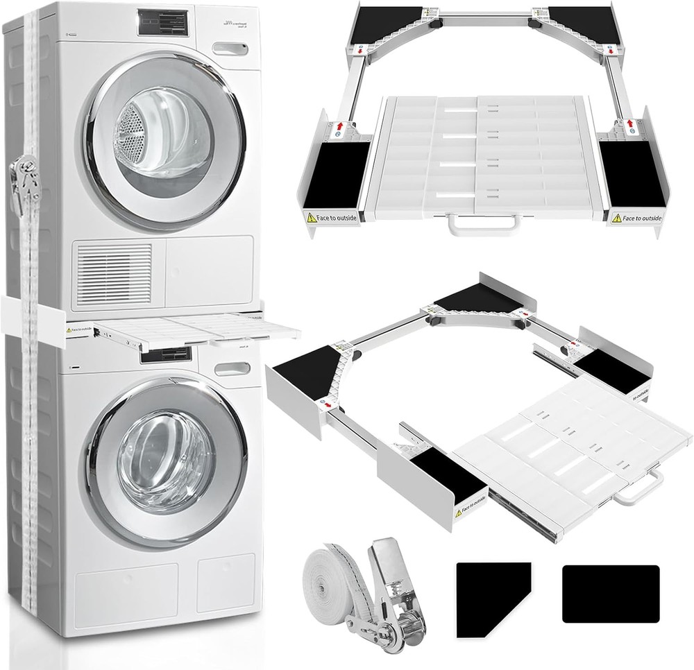 Washer Dryer Stacking Kit, Universal Washer Dryer Stacking Kit with Pull-Out Sli