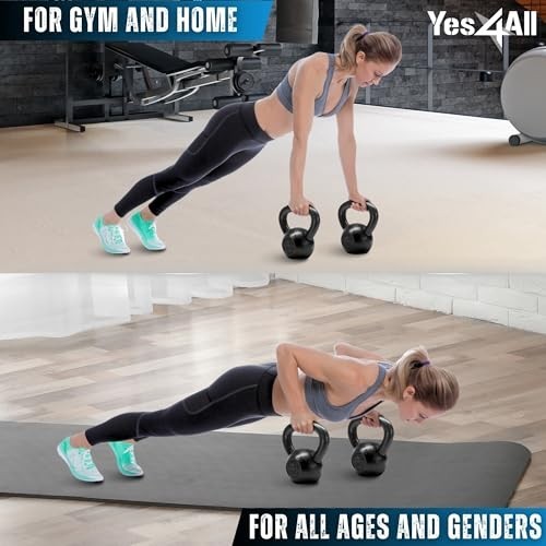 Cast Iron Kettlebell Set 5-80 Lbs for Full Body Strength Training & Workouts