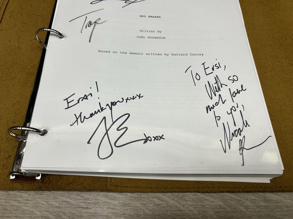 SIGNED AUTOGRAPHED Boy Erased Leather Bound Movie Script Screenplay