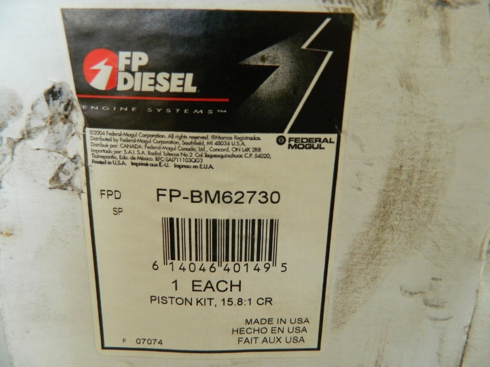 6 FP Diesel Cummins Piston Kit New in Box