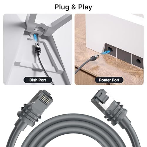 Starlink V3 Cable 75 FT Outdoor, Star Link Rectangular Satellite 75FT V3 cable
