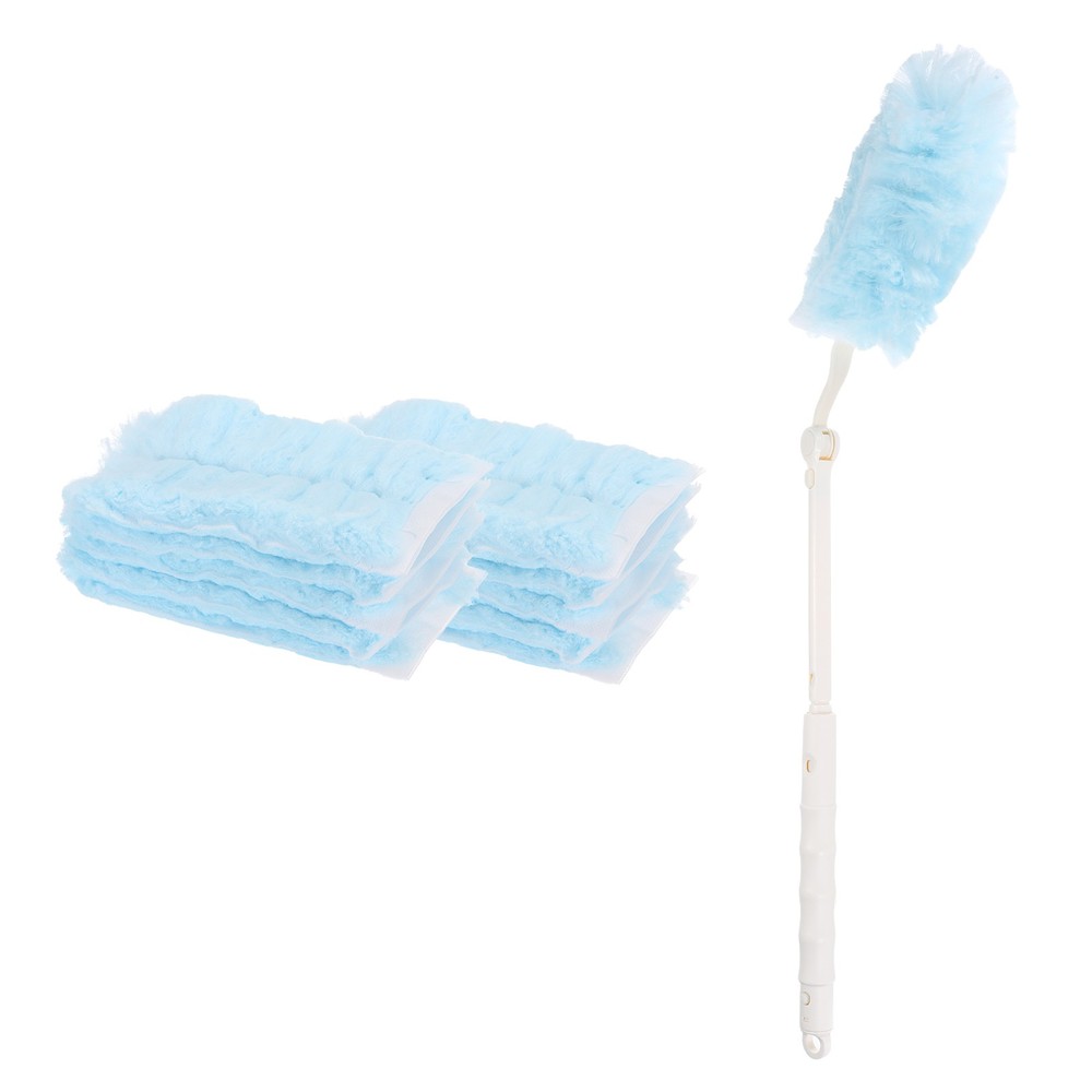 1 Count White Flexible Handle Refill, with 10 Blue Dusters