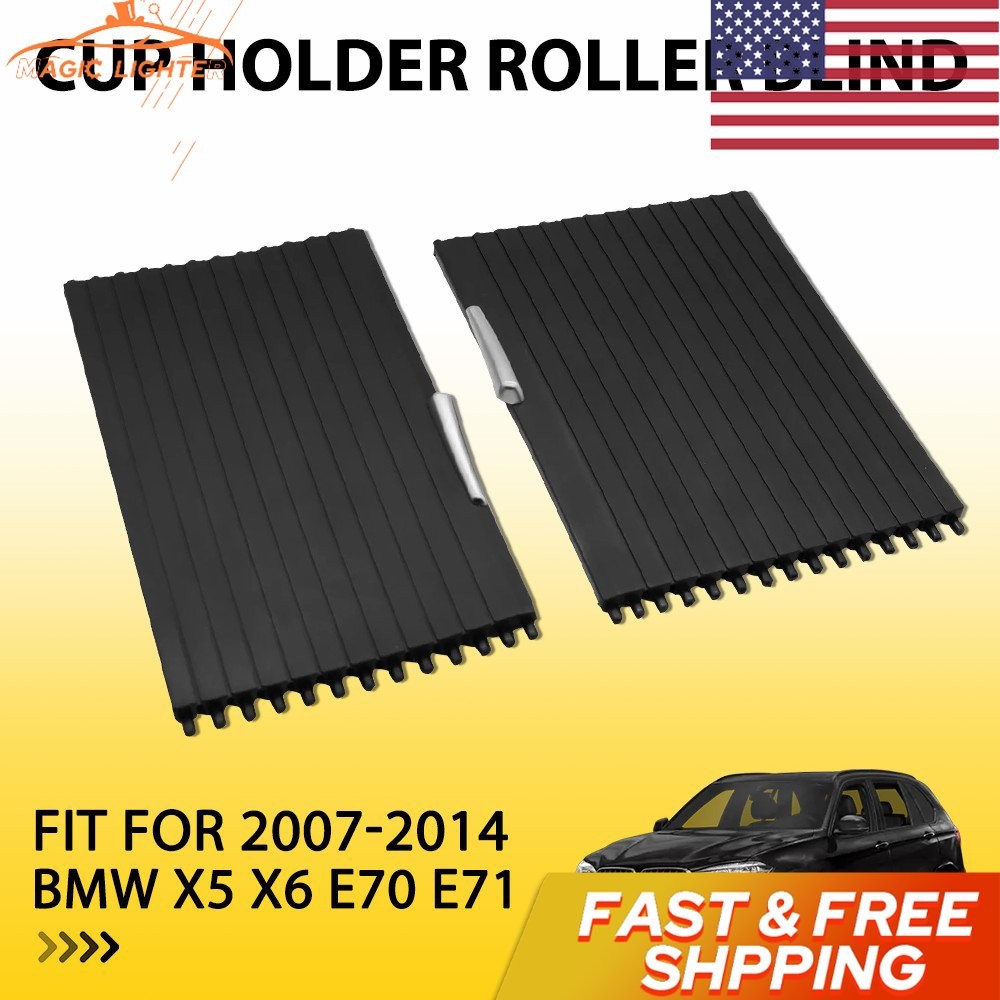 Front Console Cup Holder Roller Blind Cover Kit For BMW X6 X5 E70 E71 xDrive35i