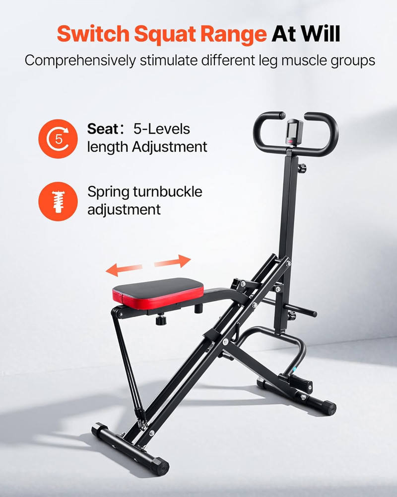 Squat Machine, Deep Squat Rowing Machine for Home, Easy Setup & Foldable Exercis