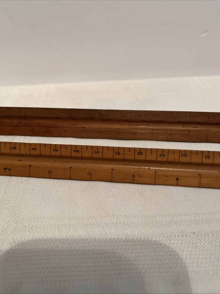 2 Vintage Triangular Scale Ruler Engineer Divided Eugene Dietzge 1626 Germany