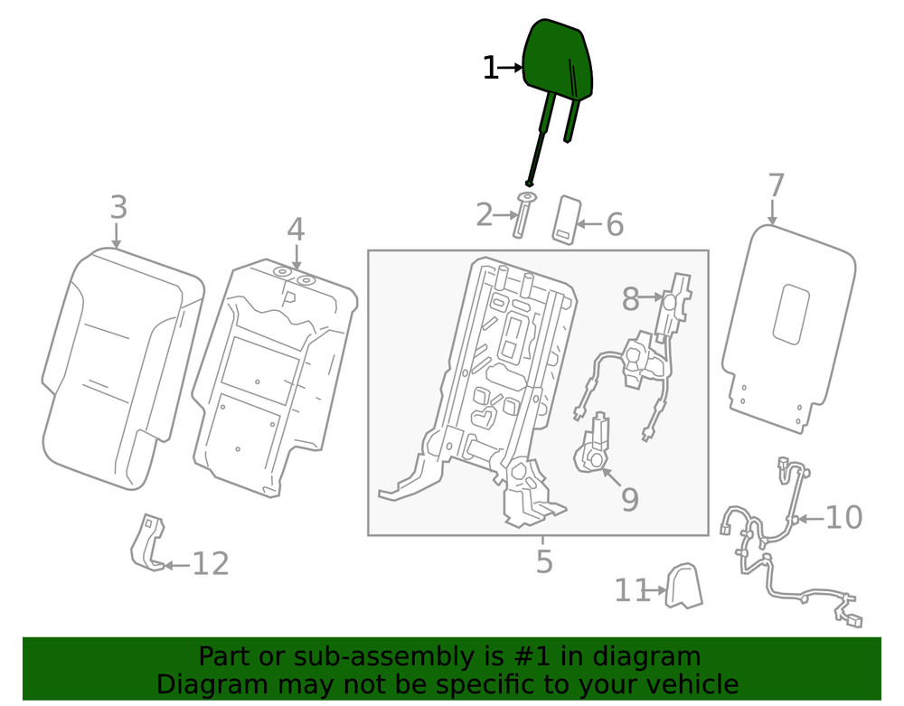 Genuine GM Headrest Outer 85735310