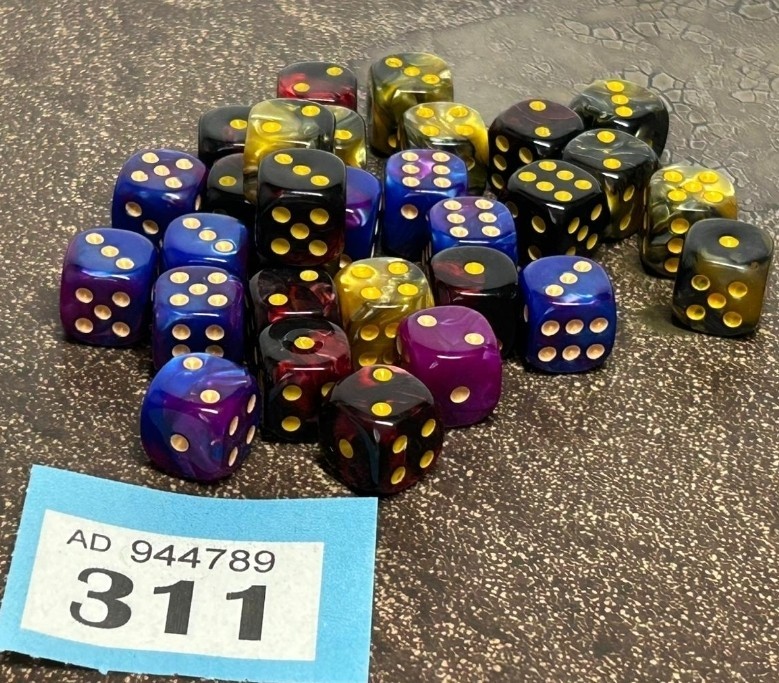 Ready To Roll Dice Pack 30x Marble Effect D6 Dice