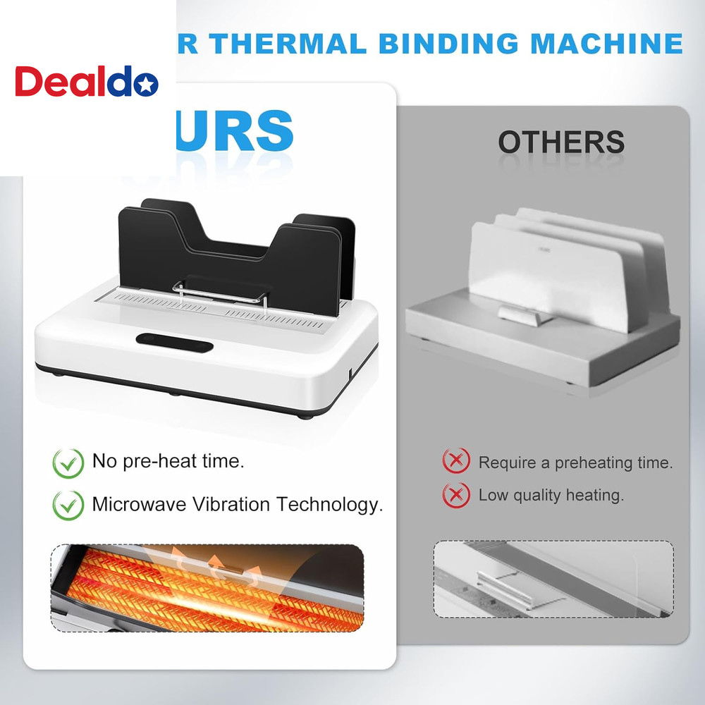 Thermal Binding Machine, 500 Sheets Capacity, No Preheat Time, Digital Touch Pan