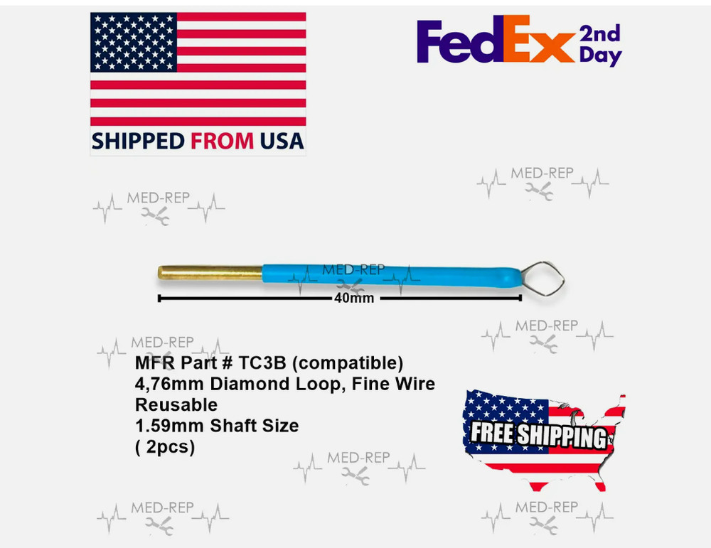 Ellman Surgitron Electrode TC3B - 4,76mm Diamond Loop, Fine Wire ( 2pcs)