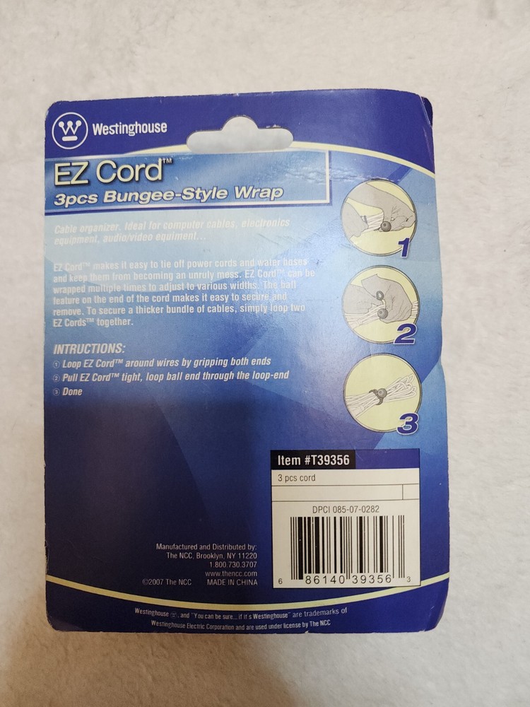WESTINGHOUSE EZ CORD 3PC BUNGEE STYLE WRAP CABLE STORAGE