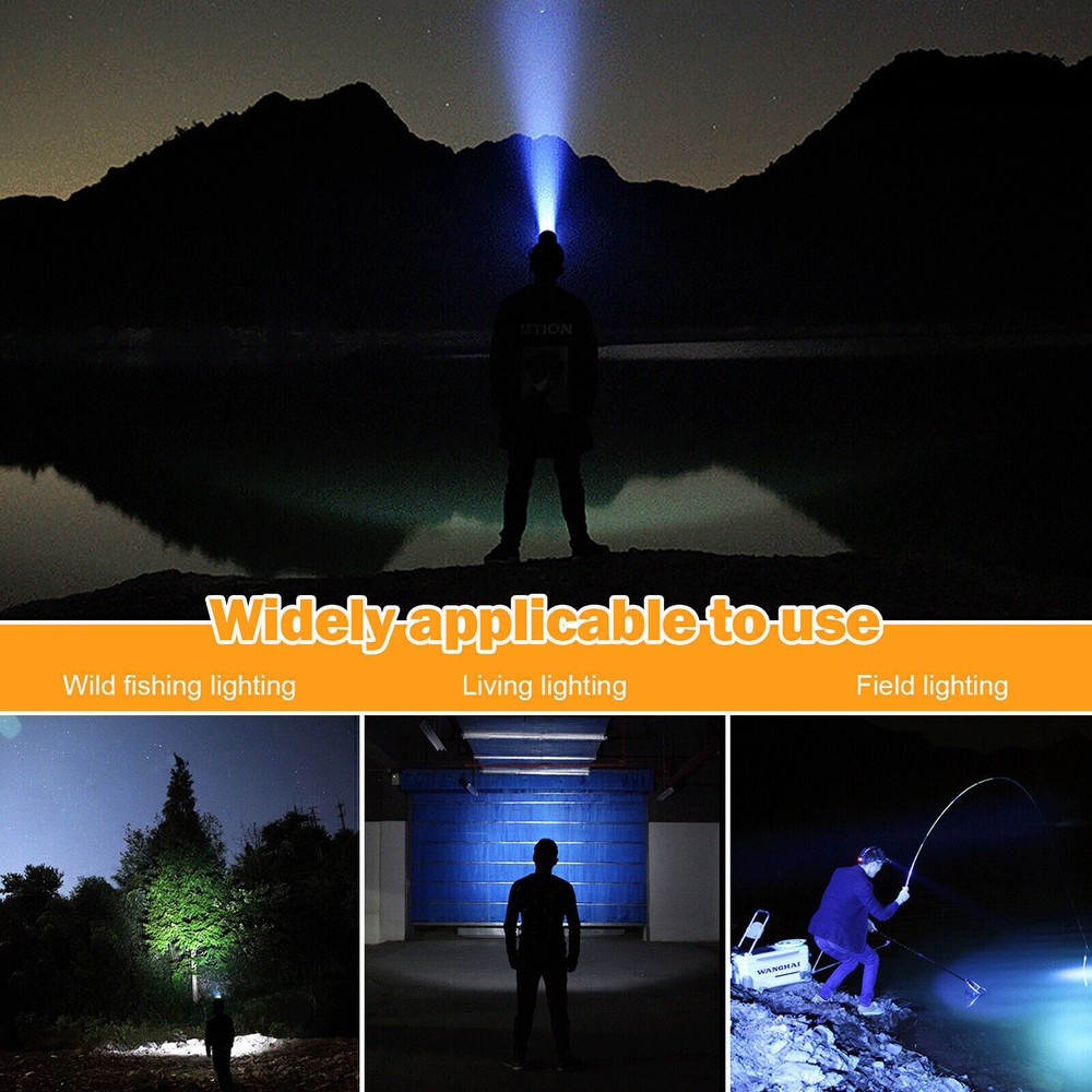 LED Cap Clip-on Hat Head Lamp Headlight Torch Camping Light USB Rechargeable