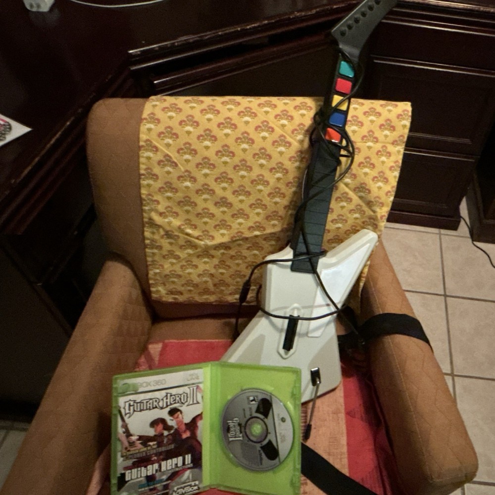Xbox Guitar Hero II Bundle for Xbox 360 with Wired Guitar Controller & Game Disc