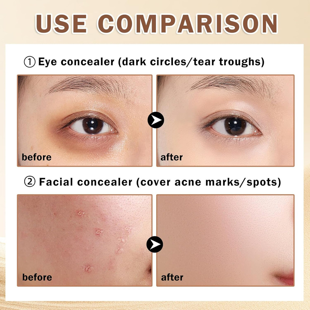White Concealer under Eye Corrector Cream Concealer Makeup Full Coverage Conceal