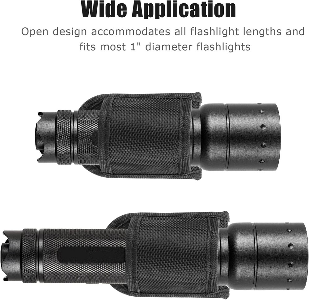 Flashlight Holster for Duty Belt, Open Top D Cell Compact Light Holder Case