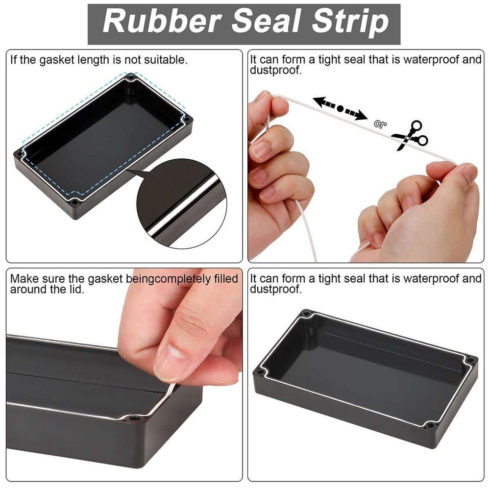 Waterproof Black Plastic Project Enclosure DIY Electrical Junction Box Dustproof