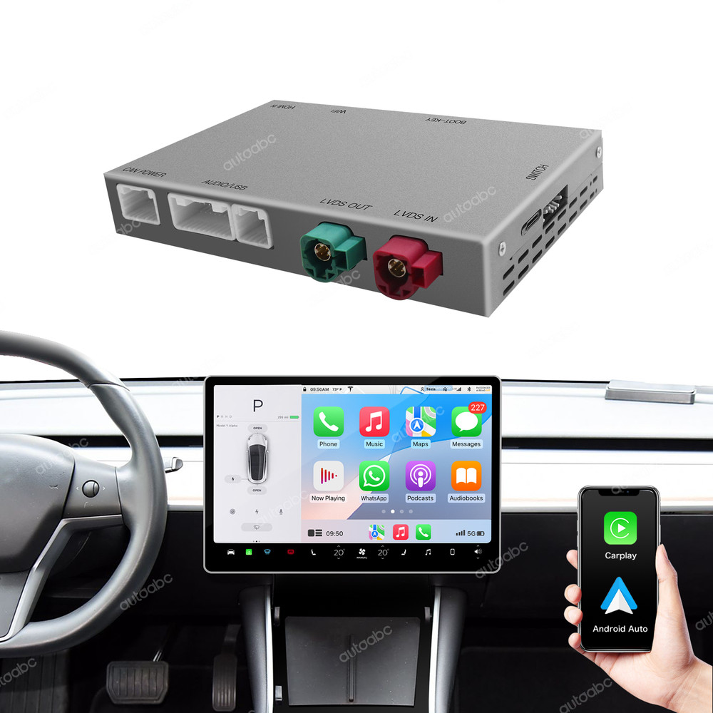AUTOABC Wireless CarPlay Android Auto for Tesla Model 3 Model Y Intel atom/AMD