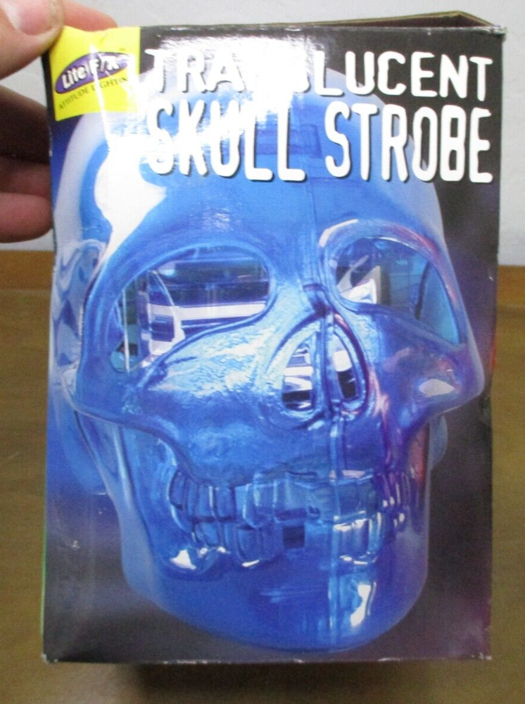Unique! Strobe Light Skull! Blue Translucent! With Adjustable Strobe! 110 Volt